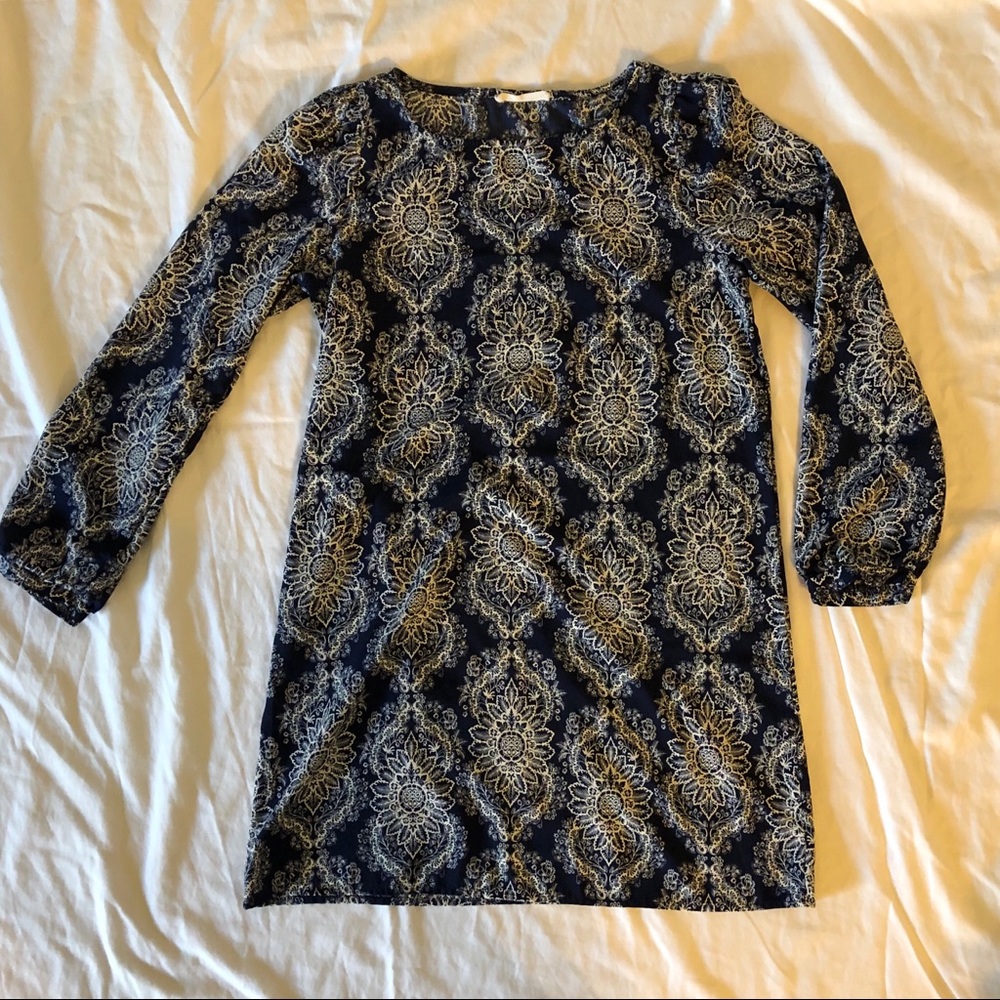 Blue long sleeve dress